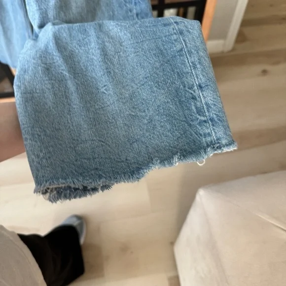 rag & bone maya high rise ankle straight jeans light wash raw hem - Picture 9 of 11